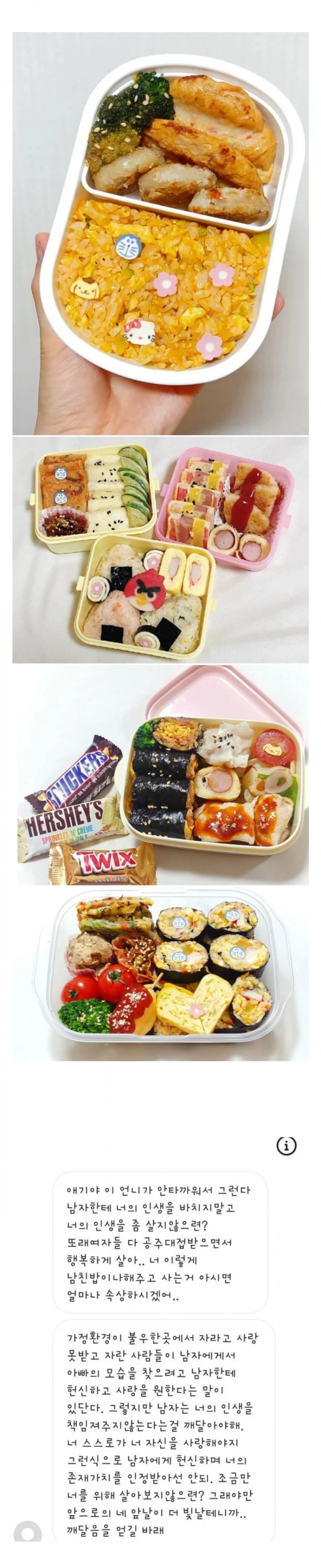 남편 도시락 사진 올렸을 뿐인데