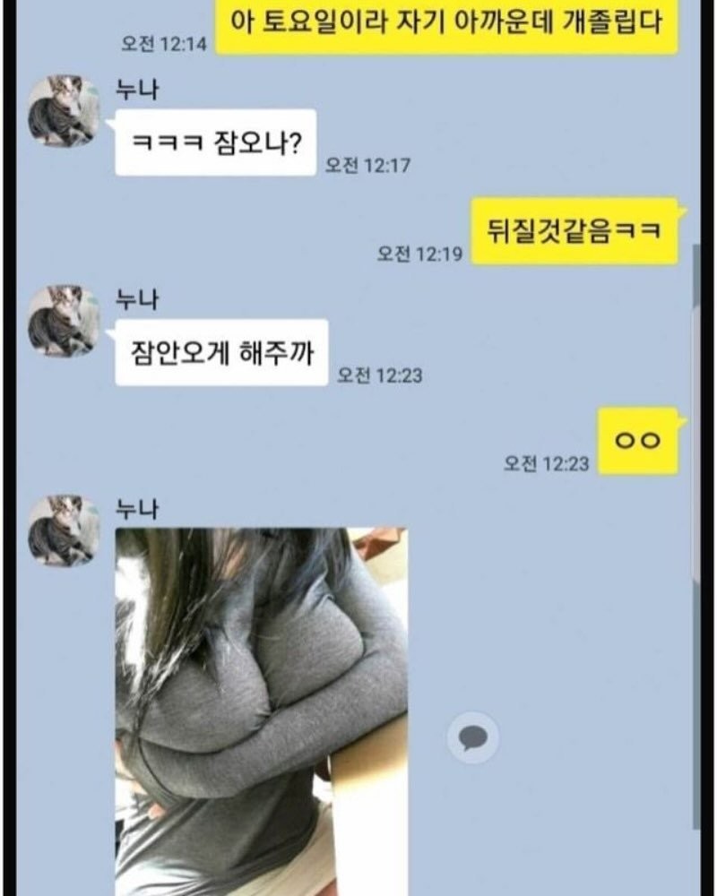 누나가 잠 안오게 해주까?