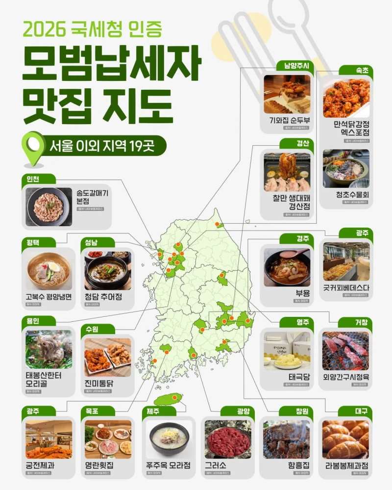 2026 국세청 인증 모법납세자 맛집 -2